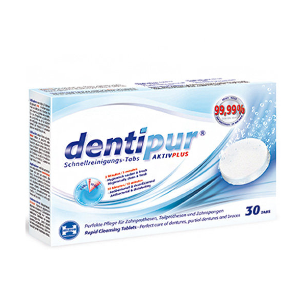 DENTIPUR RAPID CLEANSING таблетки для чистки зубных протезов, 30 таблеток